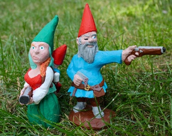 Garden Gnome With Gun Etsy