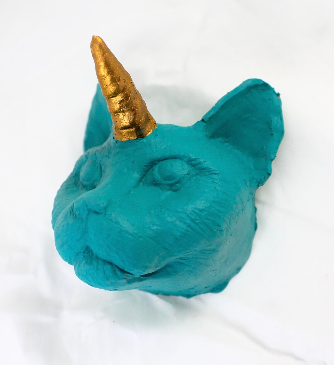 Teal Cat Unicorn Wall Art Etsy