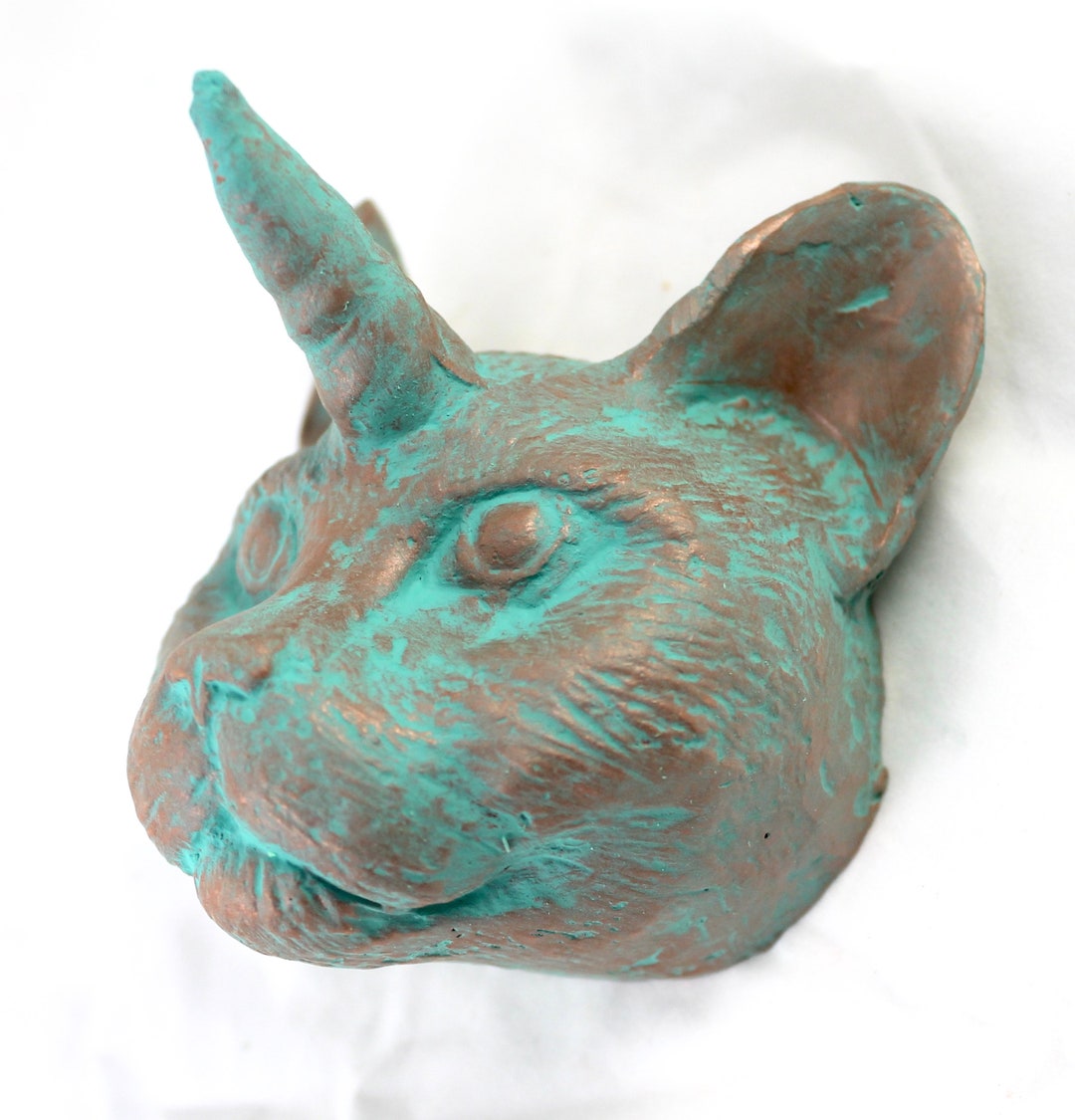 Bronze Cat Unicorn Wall Art Etsy