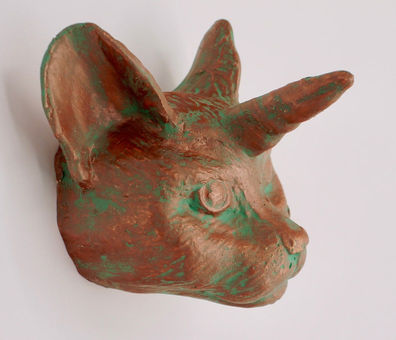 Bronze Cat Unicorn Wall Art image 3