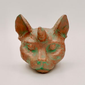 Bronze Cat Unicorn Wall Art image 2