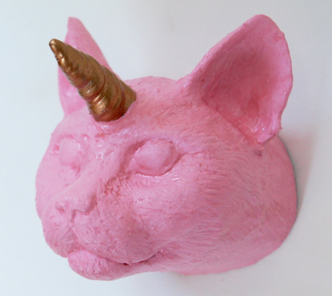 Pink Cat Unicorn Wall Art Etsy