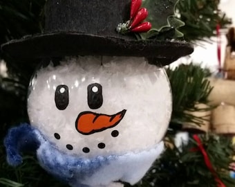 Snowy Snowman Ornament Ball