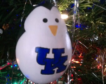 University of Kentucky  Penguin Paper Mache Egg Ornament