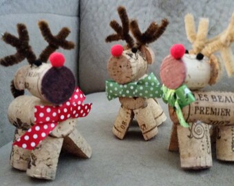 Cork Reindeer Ornament or Figurine