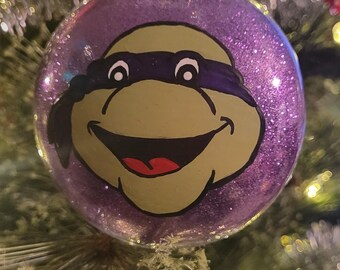Hand Painted Turtles Inspired Face Ornament w/ Glitter