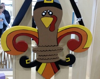 Fluer De Lis Turkey Door Hanger