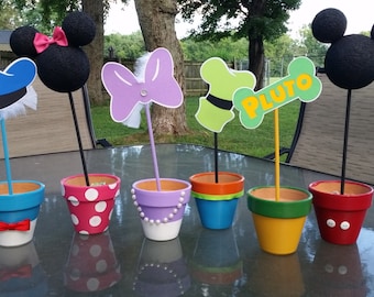 Mickey Mouse Clubhouse Inspired Clay Pot Centerpieces - 6 Characters
