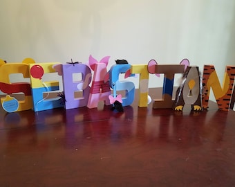 Winnie the Pooh Inspired Hand Painted Personalized Letters