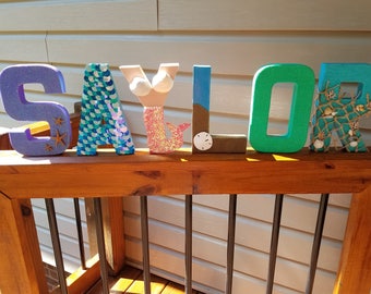 Mermaid Hand Painted Personalized Letters