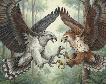 Episches Rainforest Rumble: Harpien Adler gegen den Philippinischen Adler