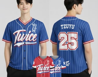 Twice This Is For World Tour Baseball Button Jersey, Twice Members Shirt, Kpop Outfit, Fan Gift, Custom Name Number Jersey