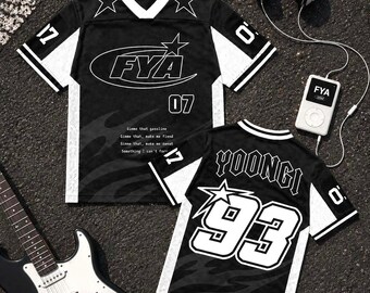 Traje de camiseta de fútbol para fanático de Kpop, concierto de la gira mundial Bang Tan Arirang, camiseta inspirada en Bangtan FYA Suga Yoongi Jin
