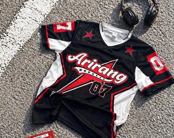 Arirang Shirt Outfit For Army, Bang Tan Football Jersey, Kpop Concert World Tour Shirt, Bangtan Gift, Oversized Custom Name Number Fit