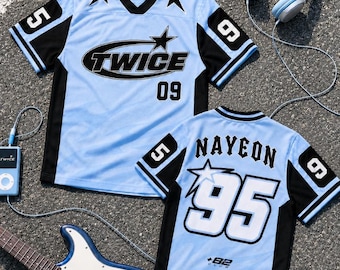 Twice Football Jersey For Once, This Is For World Tour Concert Outfit, Nayeon Momo Tzuyu Shirt, Custom Name Number T-shirt