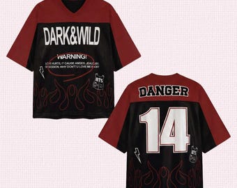 Jerseyshirt Dark & Wild Danger, Kpop-fanoutfit, oversized pasvorm Kpop Concert World Tour