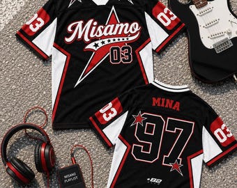 Kpop Group Football Jersey Shirt Inspired For Fan World Tour Concert Fan Meeting MISAMO T-shirt