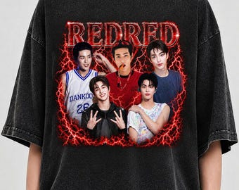 Camiseta Kpop Vintage Bootleg unisex, inspirada en el grupo masculino Red Red Keonho.