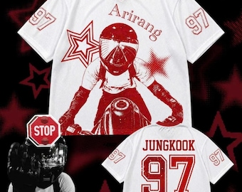 Camiseta de fútbol del grupo Kpop Bang Tan inspirada en los fans, atuendo para el concierto de la gira mundial Arirang, camiseta de Bangtan Jungkook Boy With Luv