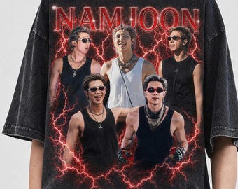 Camiseta Kpop Vintage Bootleg unisex, inspirada en el atuendo del concierto Bang Tan Arirang World Tour para Army, RM de Bangtan y Kim NamJoon.