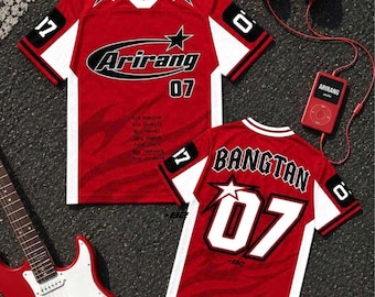 Traje de camiseta de fútbol Kpop para fanático, Bangtan Arirang World Tour Concert, Bang Tan Namjoon Jin Yoongi Hoseok Jimin Taehyung Jungkook