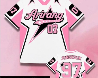 Camiseta de fútbol de Kpop Bangtan Jimin inspirada en los fans, atuendo para el encuentro con fans del concierto Arirang World Tour, camiseta personalizada de los miembros de Bang Tan.