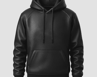 Men's Genuine Lambskin Leather Hoodie Jacket, Biker Streetwear Zip Up