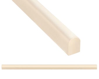 Azulejo decorativo de pared Modula Cast Stone, color crema suave, con borde redondeado, 1/2” x 12” (juego de 5)