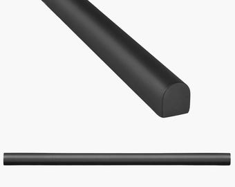 Azulejo decorativo de pared Modula Metal, de hierro negro mate, con borde redondeado, 1/2” x 12” (juego de 5)