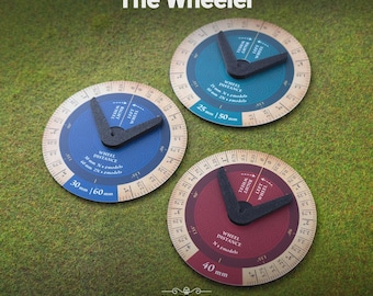 The Wheeler. Wheel template for square based miniature wargames like Warhammer The Old World.