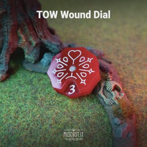 TOW Wound Dial — Hand-Painted Acrylic Wound Tracker for Warhammer: The Old World.