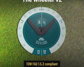 PREORDER | The Wheeler v2. Wheel Template for Square Based Miniature Wargames like Warhammer The Old World.