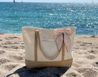 Personalized Embroidered Name Cotton Canvas Tote Bag With Zipper Front Pocket Custom Canvas Zipper Tote Bag For Bachelorette Party Gift