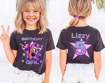 Custom Huntrix Birthday Girl Shirt, Personalized Kpop Demon Hunter Birthday Tee, Gift for Huntrix fan, Birthday Gift for Kids