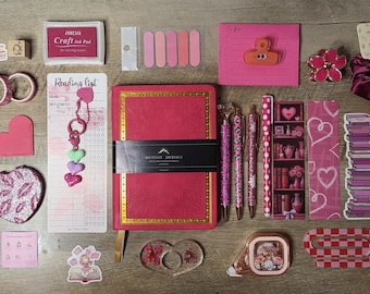 Pink Bookish Journal Bundle, Stationery Gift Set