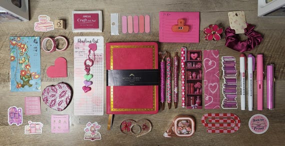 Pink Bookish Journal Bundle, Stationery Gift Set