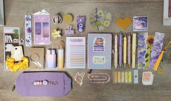 Gorgeous Irridescent Bookish Bundle Set for book lovers, stationery lovers, and those who love journaling!