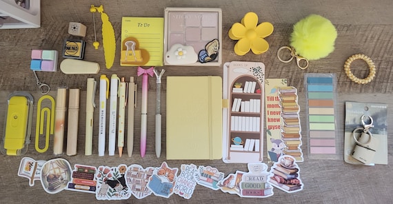Yellow bookish bundles for stationery lover, book lover, and those who love to journal!