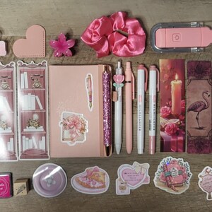 Pink Stationery Set - Planner Accessories, Pens, Stickers, Desk Supplies image 1
