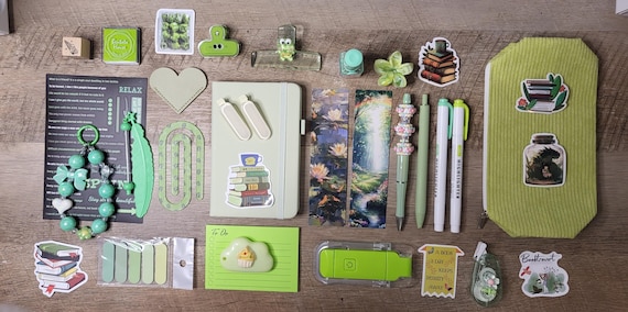 Matcha Green Bookish Bundles for book lovers, stationery lovers, and those who love journaling!