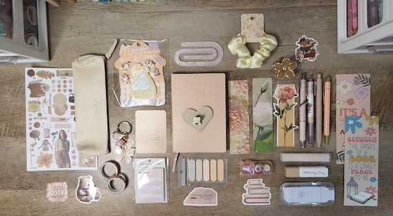 Beige Bookish Bundles for book lovers, stationery lovers, and those who love journaling!