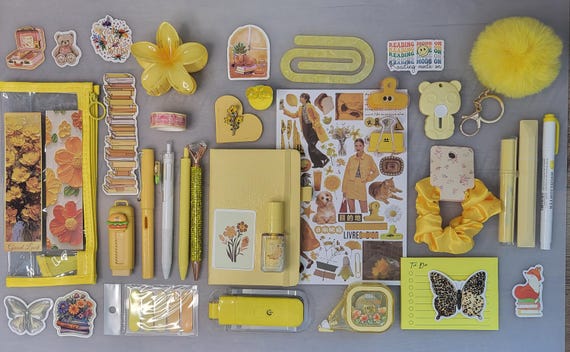 Yellow Bookish Bundles for stationery lovers, bookish lovers, and those who love journaling!