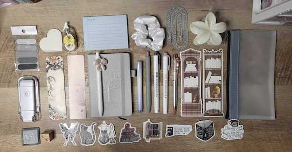 Grey bookish bundles for the book lovers, the stationery lovers, and those who love journaling!