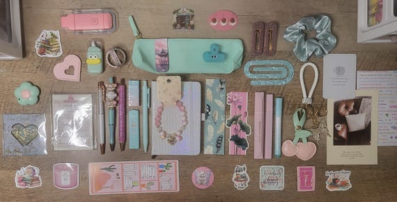 White, Pink & Tiffany blue weekly exclusive bookish bundles for book lovers, and stationery lovers!