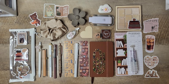 Brown Bookish Bundles for stationery lovers, book lovers, and those who love to journal!