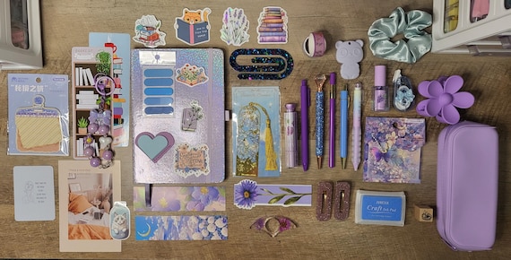 Purple and blue eekly exclusive bookish bundles for stationery lover, book lover, and those who love to journal!
