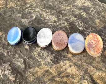 Natural Crystal Worry Stone Pocket Palm Stone,Smooth Thumb Stone for Relaxing Touch, Unique Gift for Calm and Daily Comfort