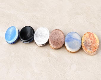 Natural Crystal Worry Stone Set, Polished Gemstone Thumb Stones, Pocket Healing Crystals, Meditation & Stress Relief Gift