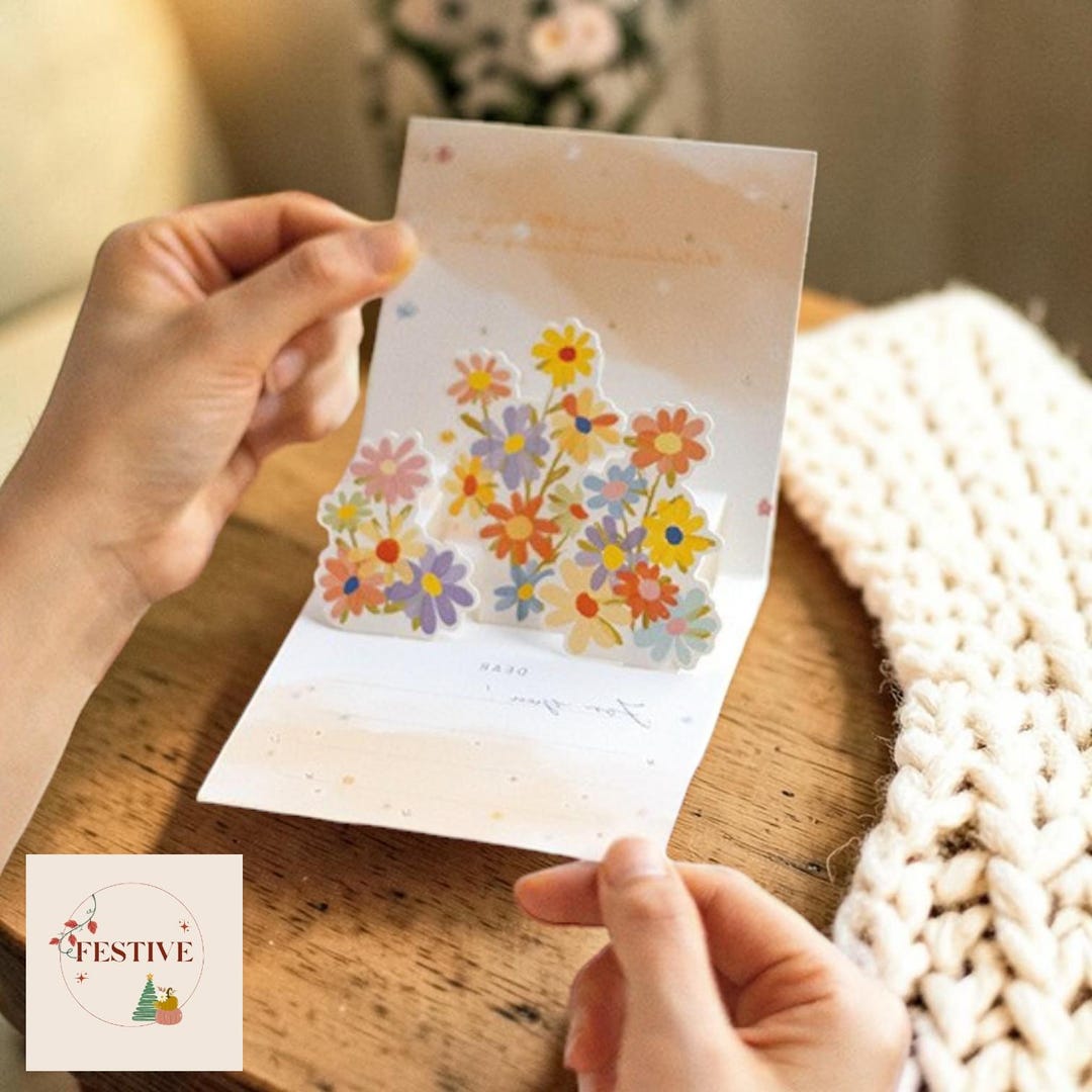 3D Flower Mothers Day Card | Small Fresh Pop up Greeting Card Gift for ...