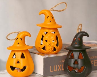 Halloween LED Lantern Set | Pumpkin & Skull Decor, Spooky Lights